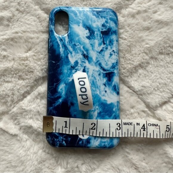 Loopy Case | Blue Waves "Ocean" Case with White Loop | Size iphone X/XS/ 11 Pro - Picture 9 of 11